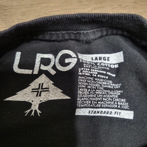 LRG Lifted Research Group Shirt Men Large Black Graphic Tee Spell Out Normcore - Picture 4 of 7